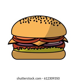 delicious burger isolated icon
