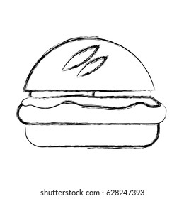 delicious burger isolated icon
