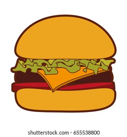 delicious burger isolated icon