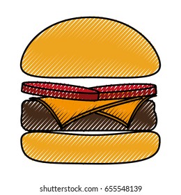 delicious burger isolated icon