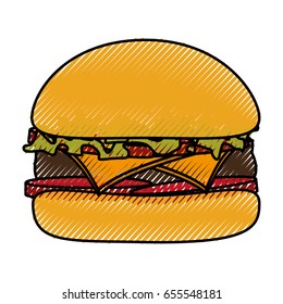 delicious burger isolated icon