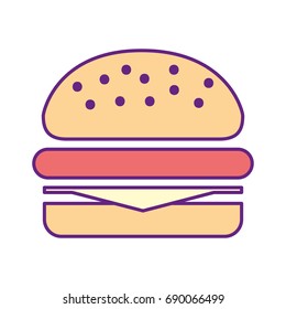 delicious burger isolated icon