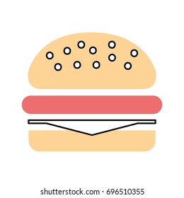 delicious burger isolated icon