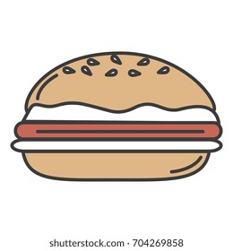 delicious burger isolated icon
