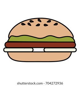 delicious burger isolated icon