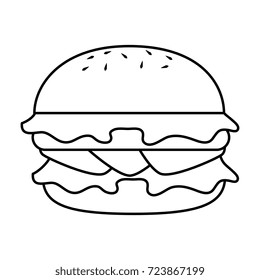 delicious burger isolated icon