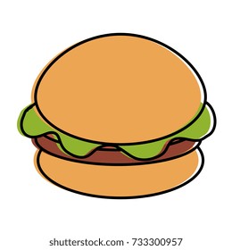delicious burger isolated icon