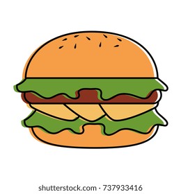 delicious burger isolated icon