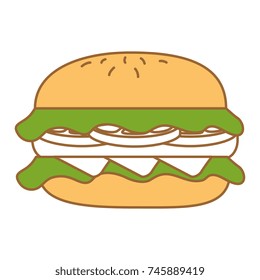 delicious burger isolated icon