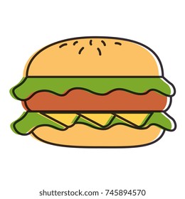 delicious burger isolated icon