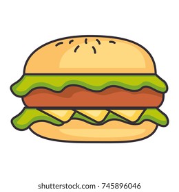 delicious burger isolated icon