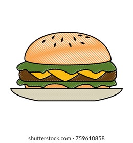 delicious burger isolated icon