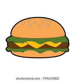 delicious burger isolated icon