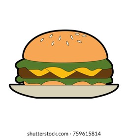 delicious burger isolated icon