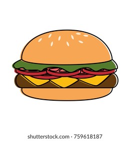 delicious burger isolated icon