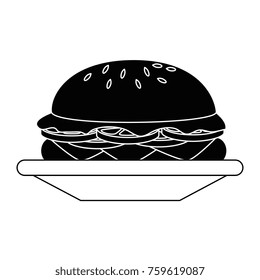 delicious burger isolated icon