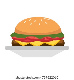 delicious burger isolated icon