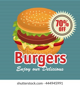 delicious burger isolated icon design, vector illustration  graphic 