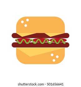 delicious burger isolated icon vector illustration design