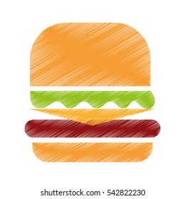 delicious burger isolated icon vector illustration design