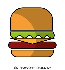 delicious burger isolated icon vector illustration design