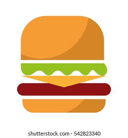 delicious burger isolated icon vector illustration design