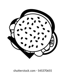 delicious burger isolated icon vector illustration design