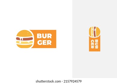 vector de diseño del logotipo de la hamburguesa deliciosa