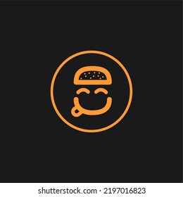 Delicioso vector de diseño del logotipo de la hamburguesa