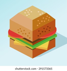 leckeres Hamburger Mokeup. Vektorgrafik