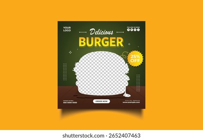 Delicious Burger Oferta Modelo para Publicidade de Negócios de Alimentos
