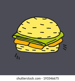 delicious Burger on a blue background