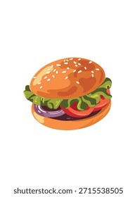 Deliciosa hamburguesa sobre fondo blanco