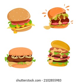 Delicious burger pack. vector graphic illustration