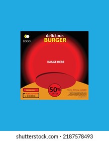 Delicious Burger Sale Promotion Vector