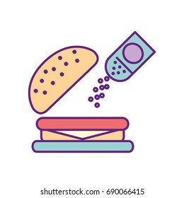 delicious burger with salt