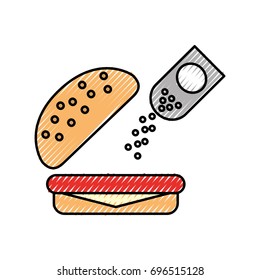 delicious burger with salt