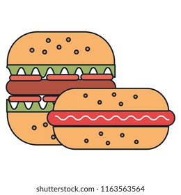 delicious burger with sandwish