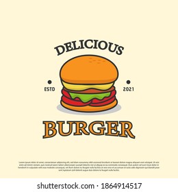 delicious Burger shop logo badge design vector illustrations, best for fast food logo image