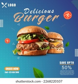 Delicious Burger Social Media Post