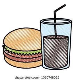 delicious burger with soda