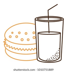 delicious burger with soda