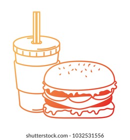 delicious burger with soda