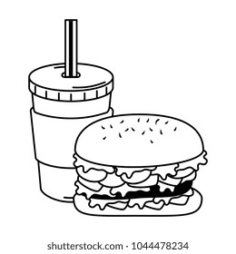 delicious burger with soda