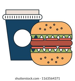 delicious burger with soda