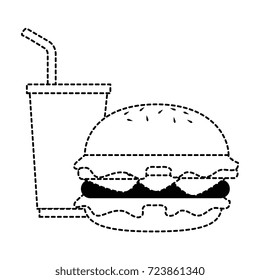 delicious burger with soda