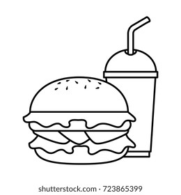 delicious burger with soda