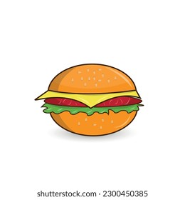 Köstlicher Burger. Vektorgrafik eines Burgers