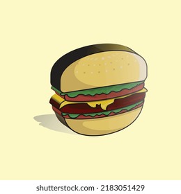 deliciosa ilustración vectorial de hamburguesa. Iconos 3D, logos o stickers para sus diseños, menús, sitios web, elementos promocionales
Archivos EPS 10