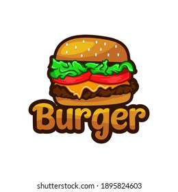 delicious burger vector logo icon